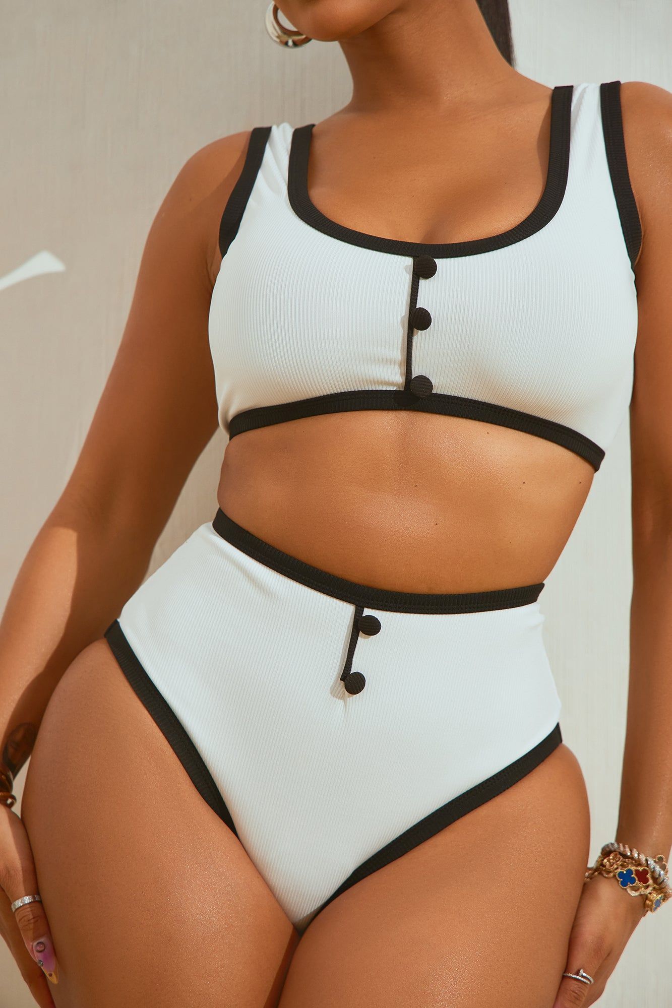Kennedy 2 Piece Bikini - White/Black sold by Fashion Nova product image thumbnail 3