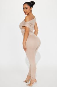 Katie Double Lined Jumpsuit - Mocha sold by Fashion Nova