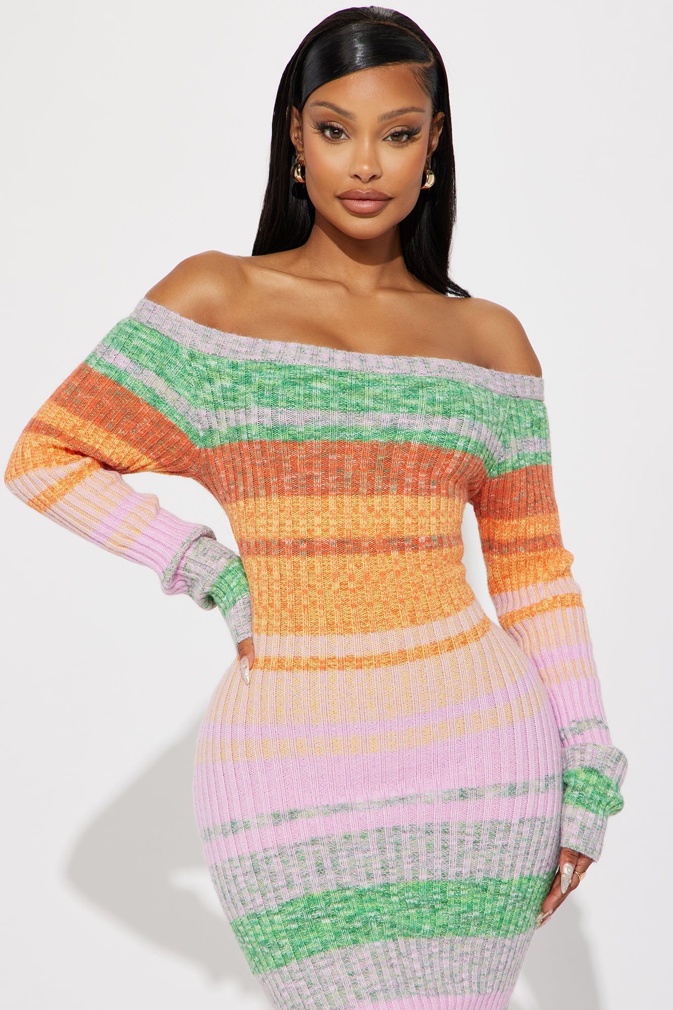 Marina Striped Midi Dress - Multi Color sold by Fashion Nova product image thumbnail 2