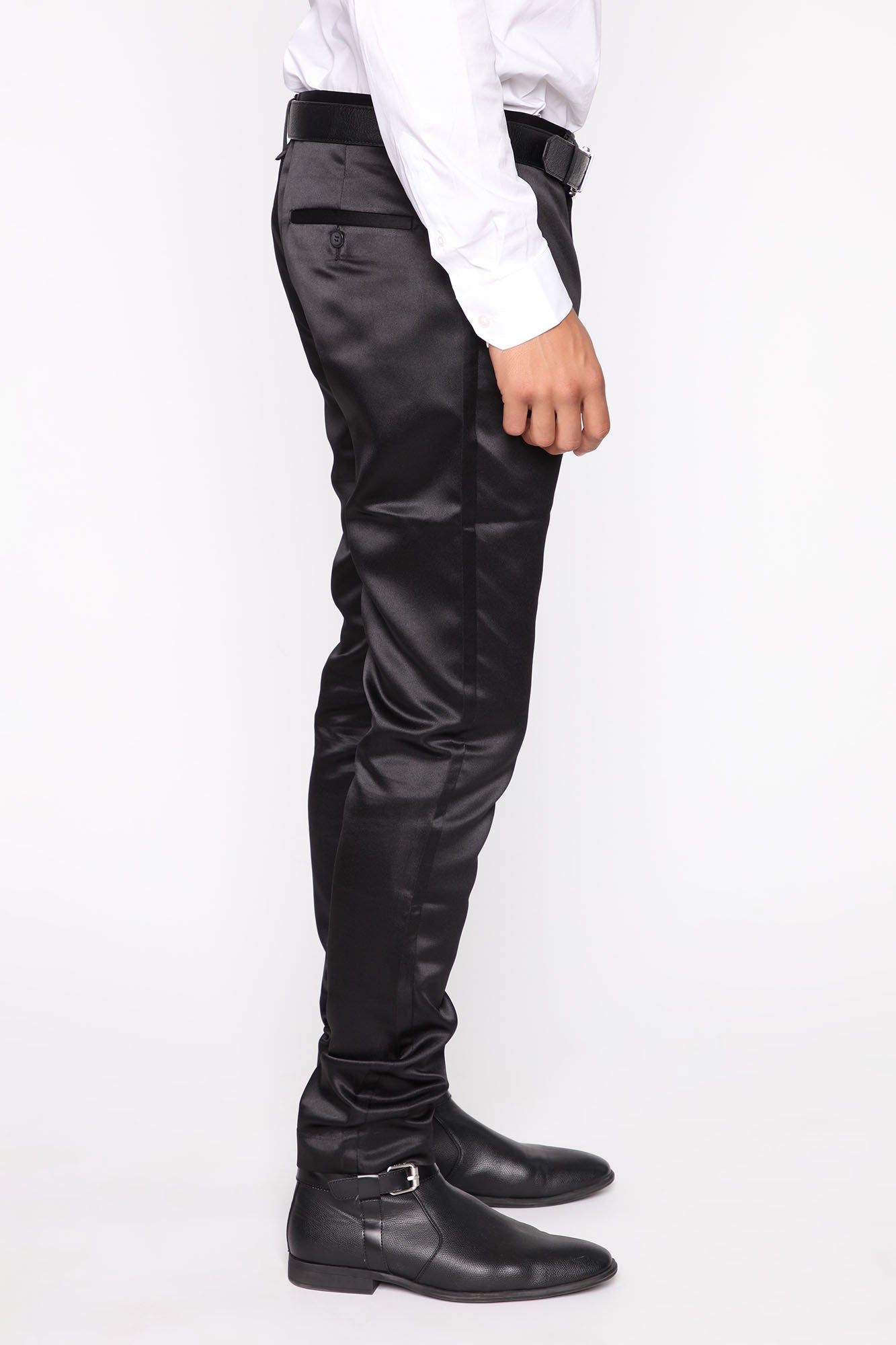 Noah Satin Solid Trouser Pant - Black sold by Fashion Nova product image thumbnail 3
