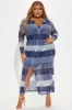 Alia Denim Mesh Maxi Dress - Blue sold by Fashion Nova