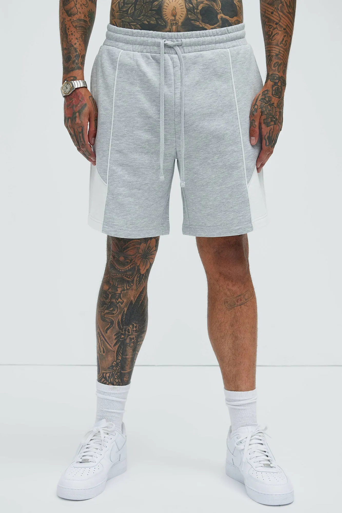 Tyson Pick Me Up Relaxed Shorts - Heather Grey sold by Fashion Nova product image thumbnail 2