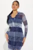 Alia Denim Mesh Maxi Dress - Blue sold by Fashion Nova