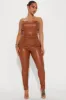 Find Time Faux Leather Jumpsuit - Camel sold by Fashion Nova