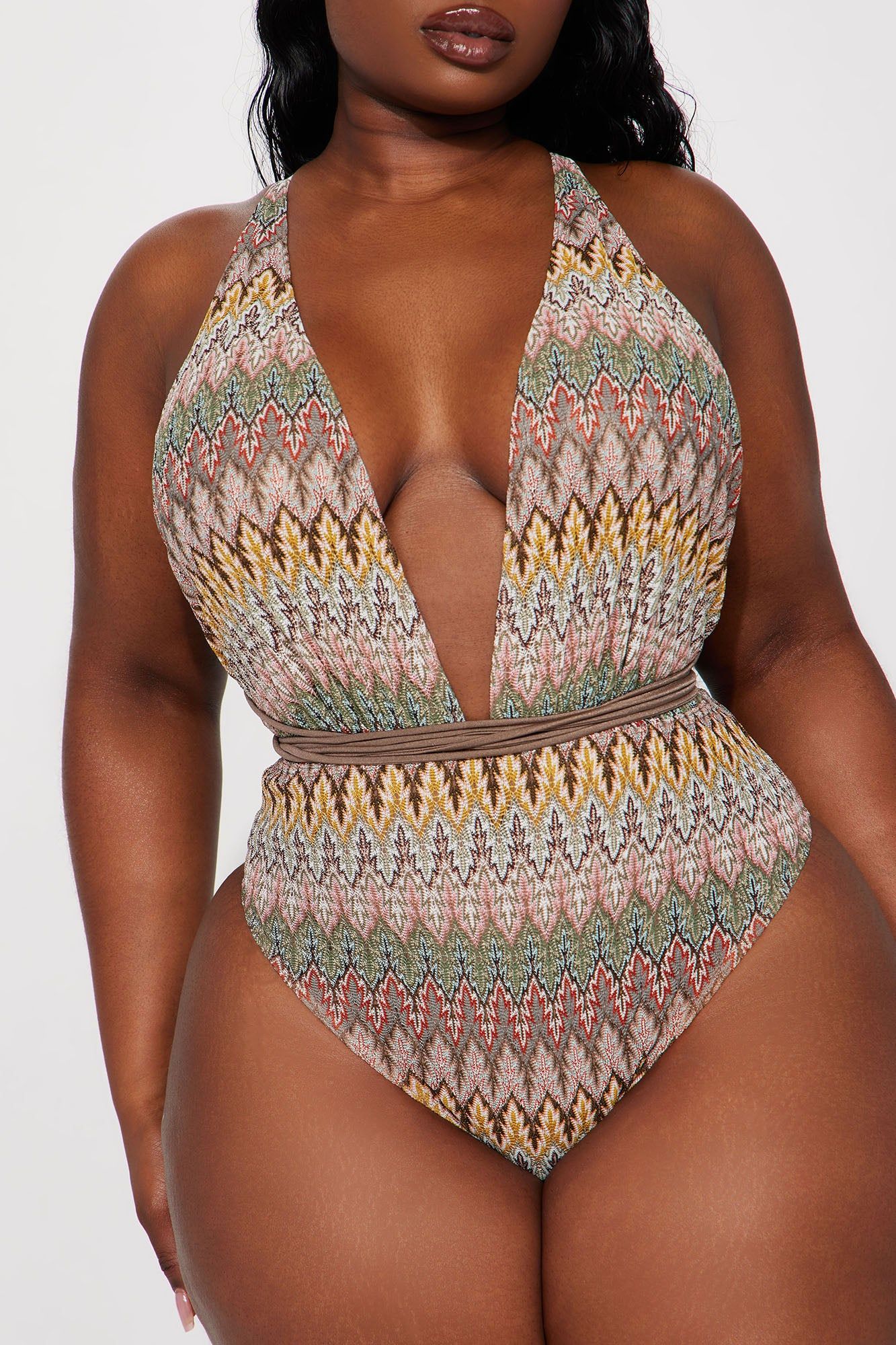 Salt Water Heart 1 Piece Swimsuit - Brown/combo sold by Fashion Nova product image thumbnail 5