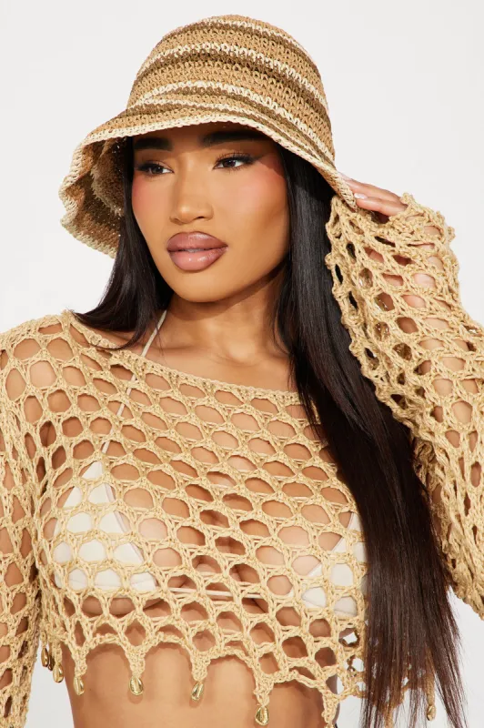 Seaside Views Bucket Hat - Tan sold by Fashion Nova