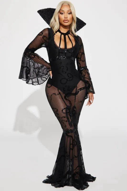 Sorceress Of The Snakes 2 Piece Costume Set - Black sold by Fashion Nova