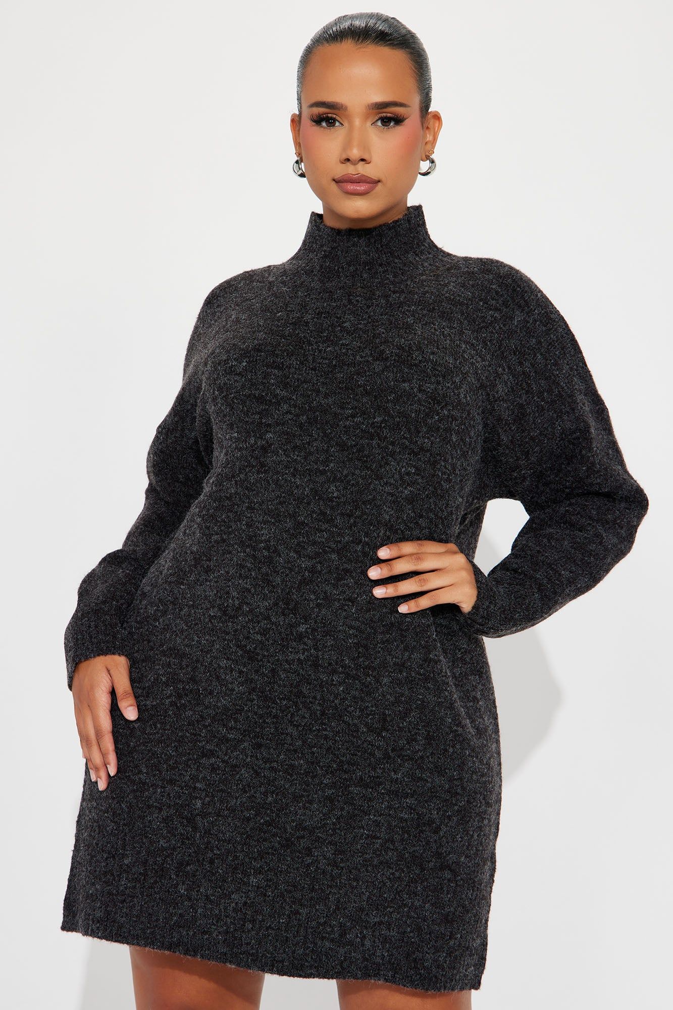 Manhattan Sweater Mini Dress - Charcoal sold by Fashion Nova product image thumbnail 5
