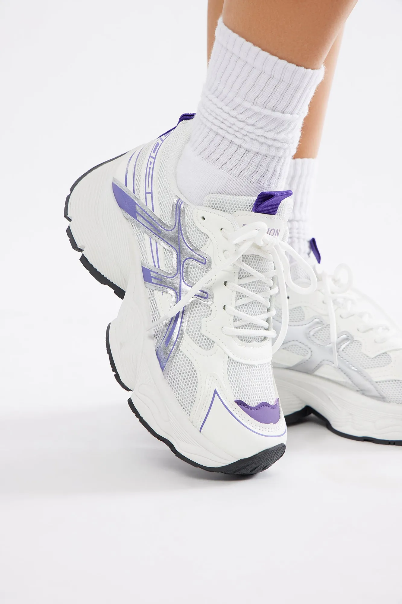 Harper Platform Sneakers - White/combo sold by Fashion Nova product image thumbnail 4