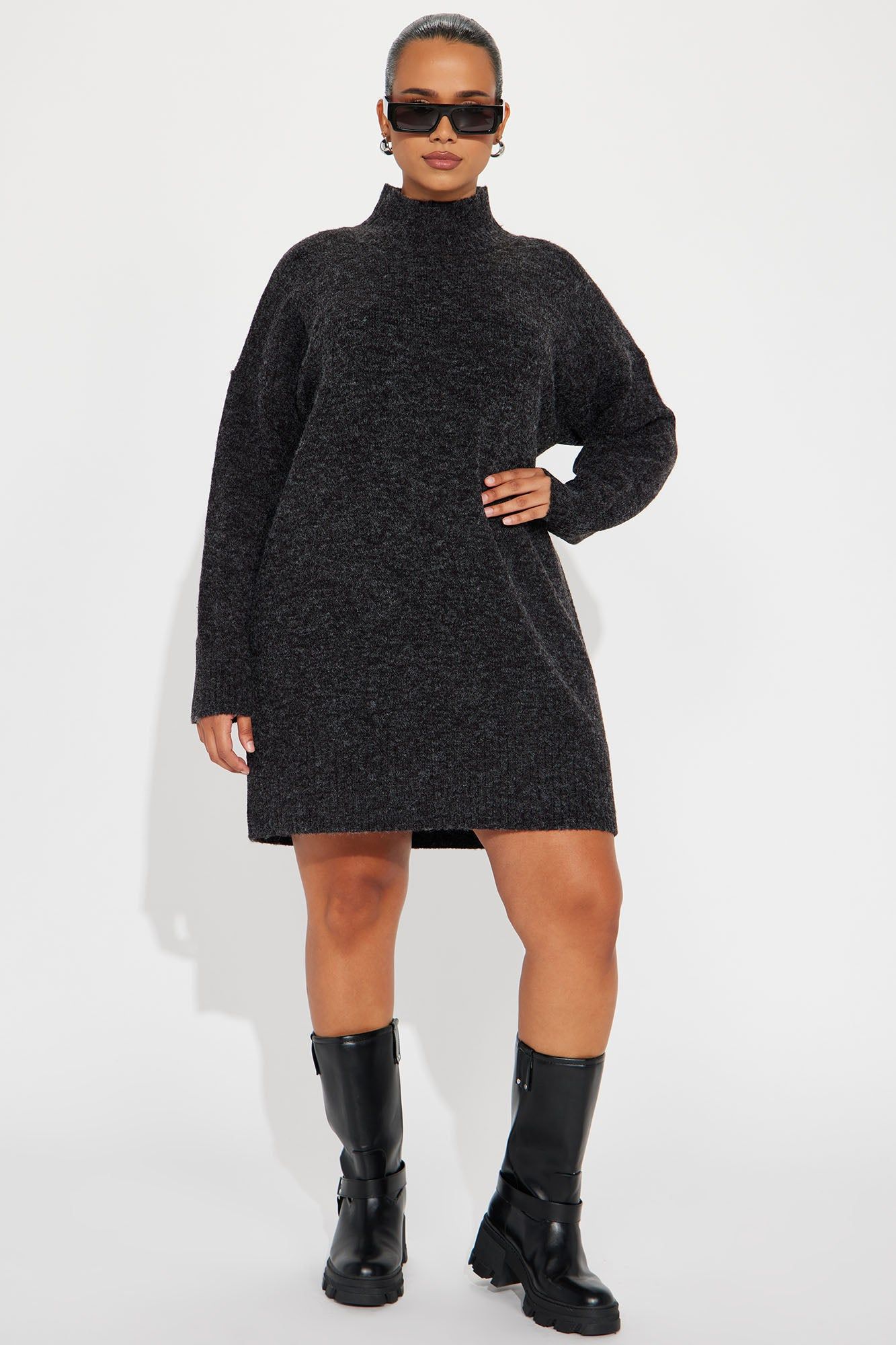 Manhattan Sweater Mini Dress - Charcoal sold by Fashion Nova product image thumbnail 4