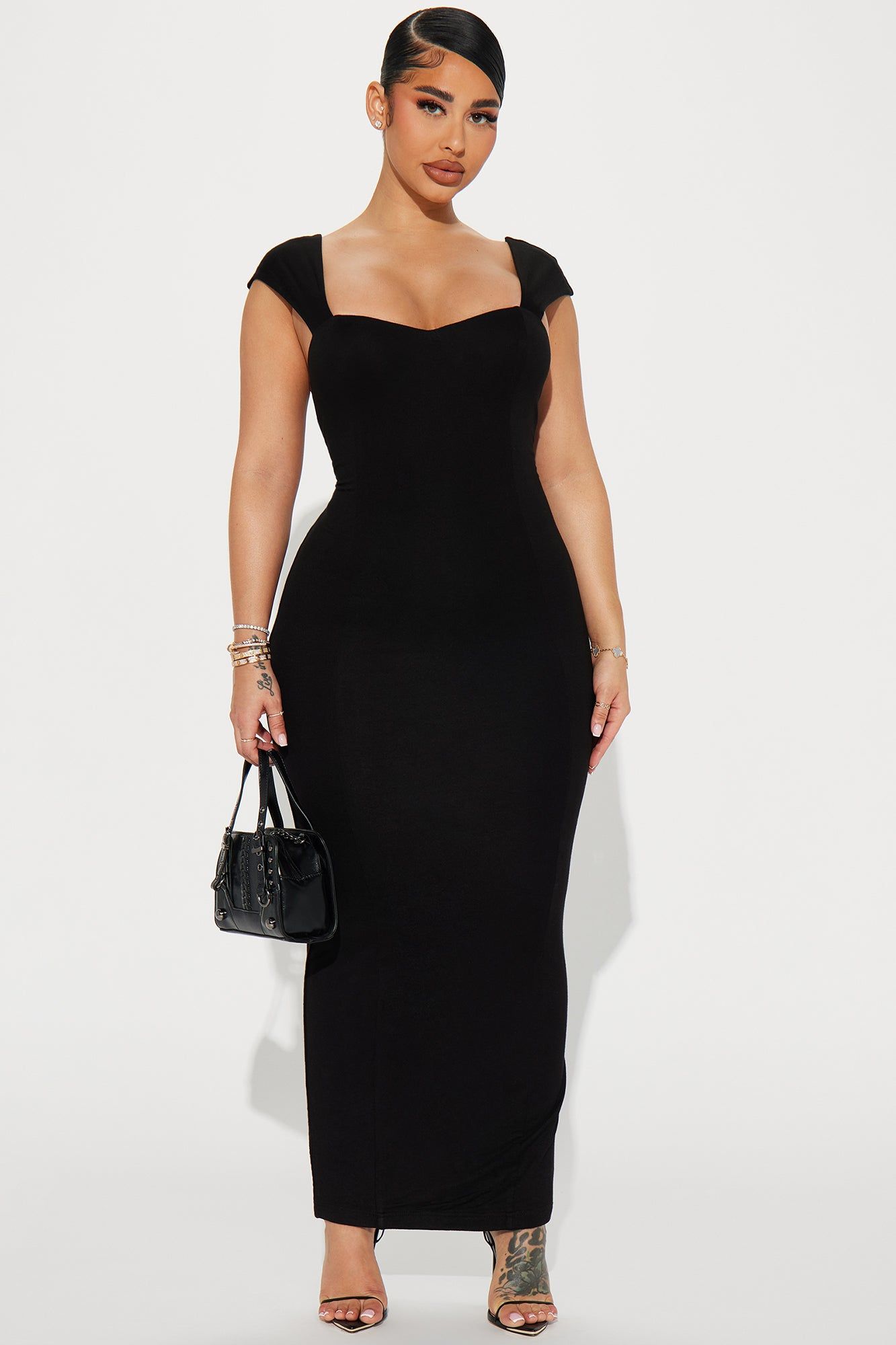 Trinity Double Lined Maxi Dress - Black sold by Fashion Nova
