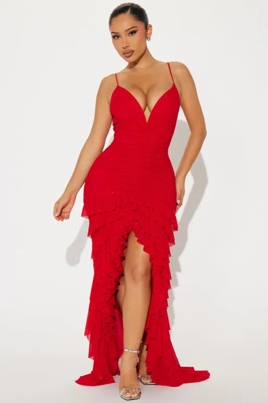 Wildest Dreams Mesh Maxi Dress - Red sold by Fashion Nova
