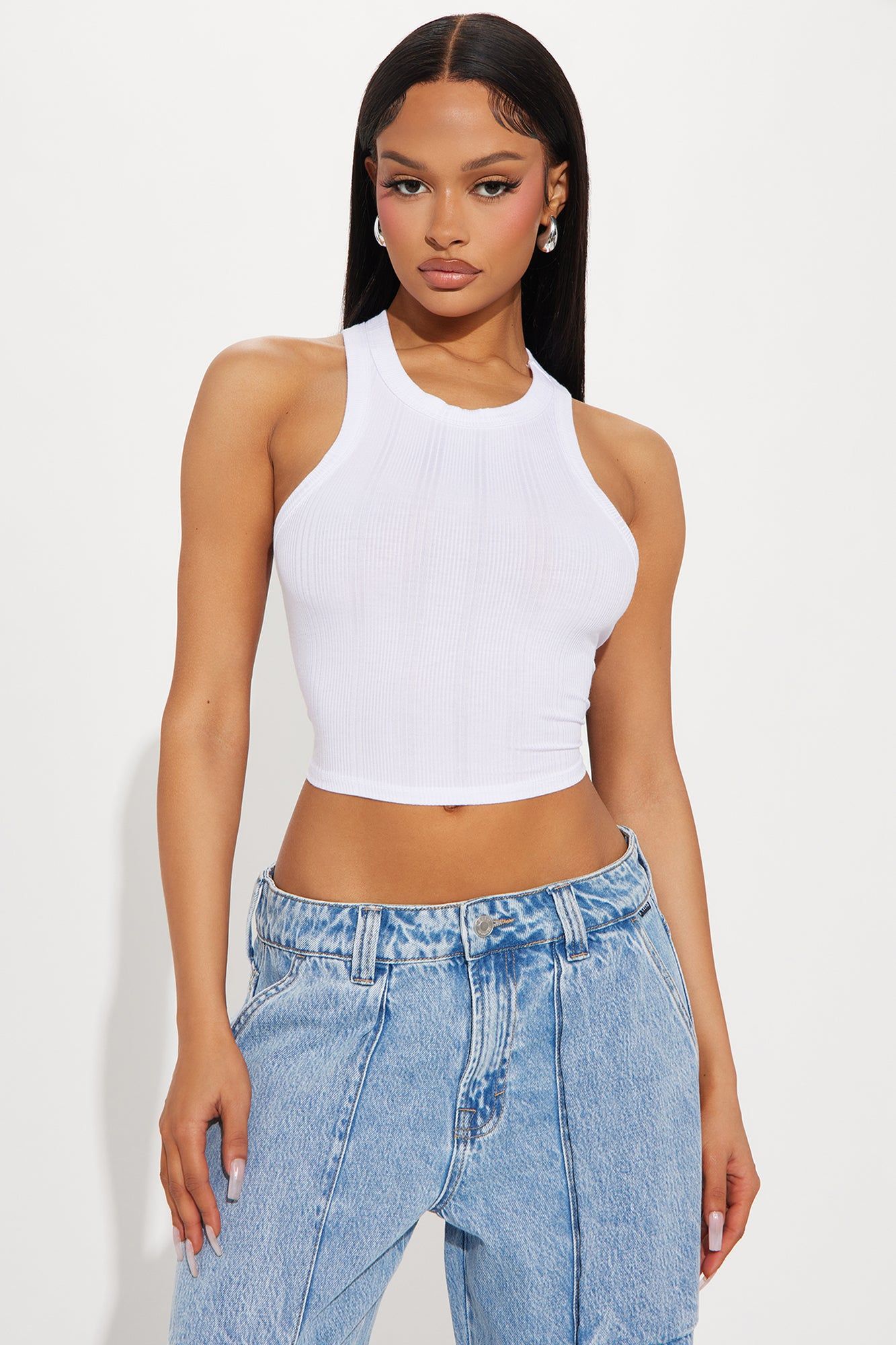 Demi Crew Neck Tee - White sold by Fashion Nova