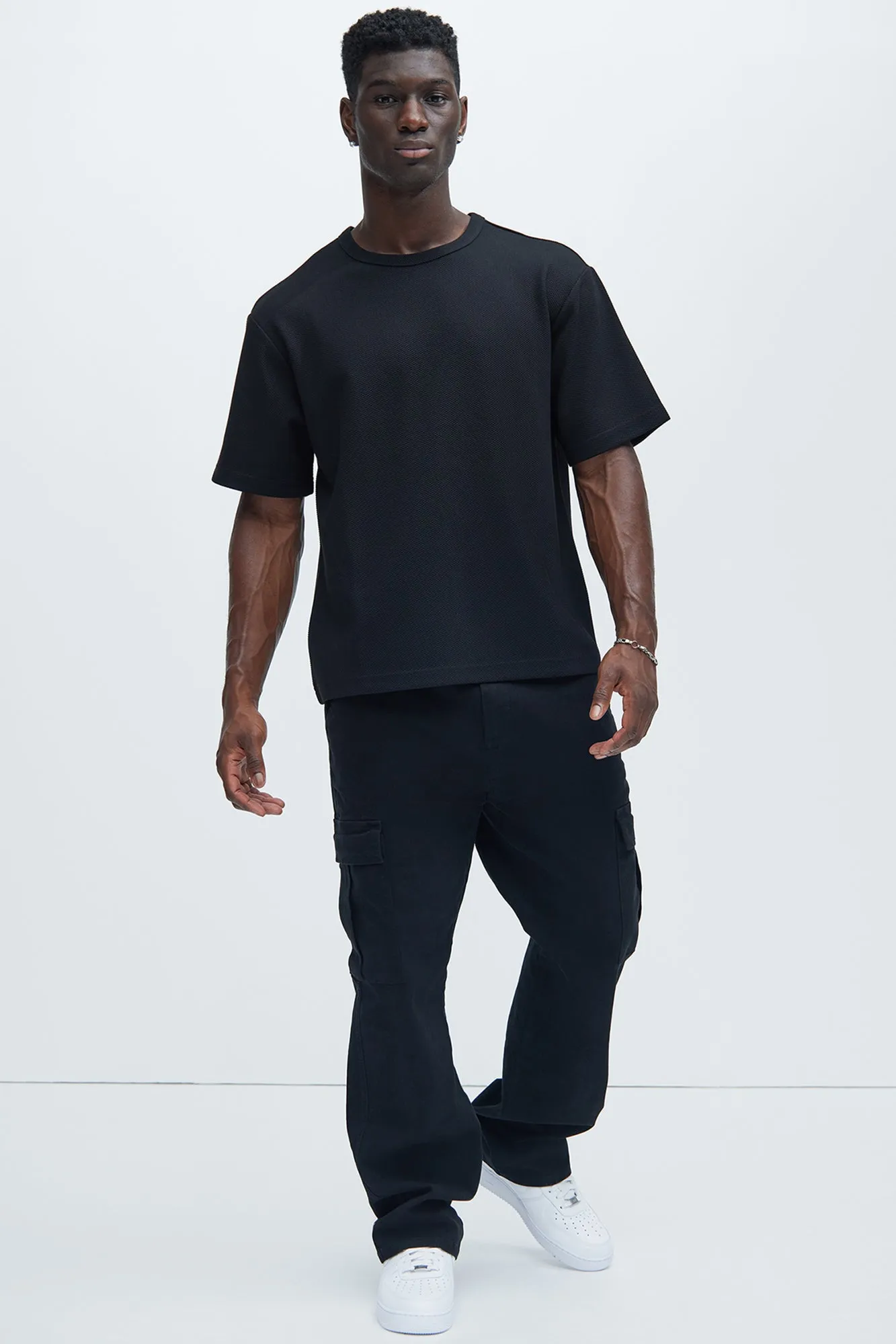 Kamryn Textured Relaxed Short Sleeve Tee - Black sold by Fashion Nova product image thumbnail 2