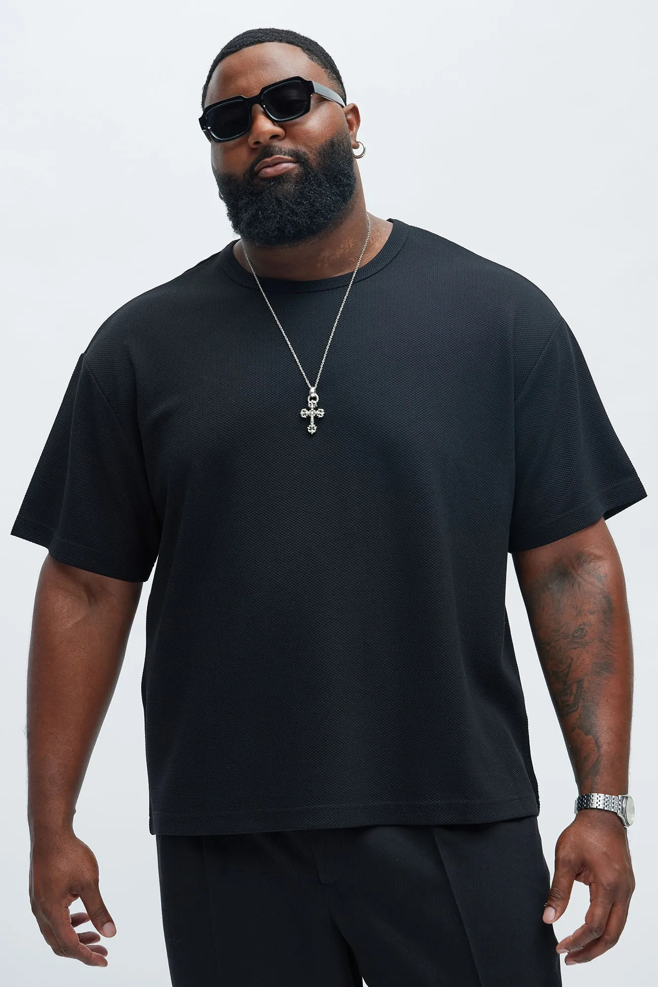Kamryn Textured Relaxed Short Sleeve Tee - Black sold by Fashion Nova product image thumbnail 5