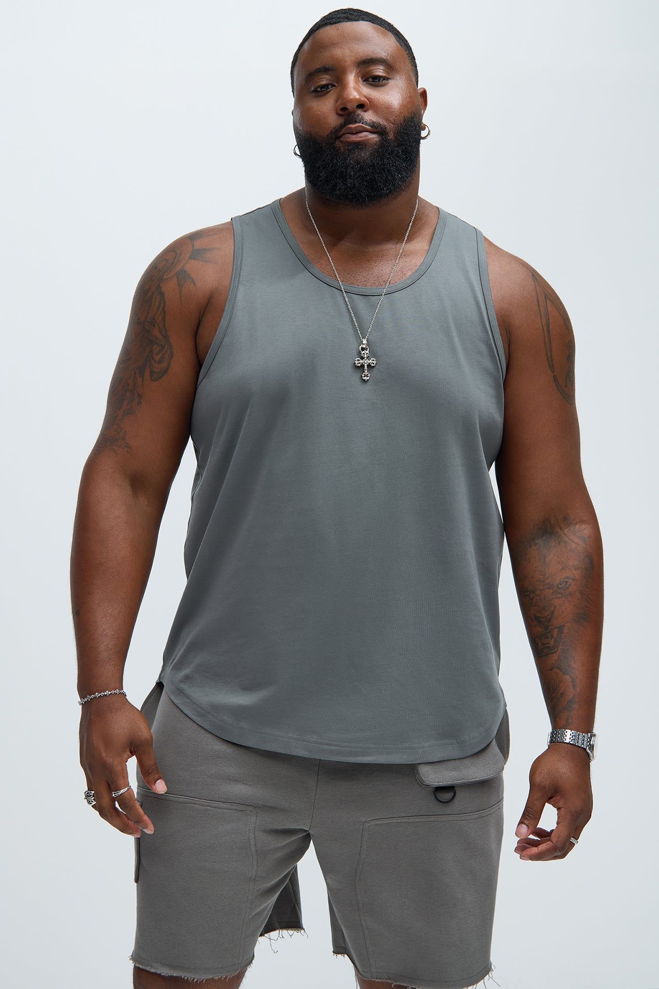 Essential Scallop Tank Top - Charcoal sold by Fashion Nova product image thumbnail 4