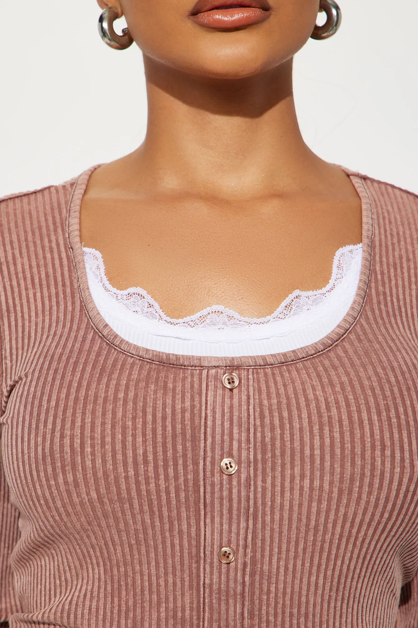 Serena Washed Long Sleeve Top - Mocha sold by Fashion Nova product image thumbnail 3