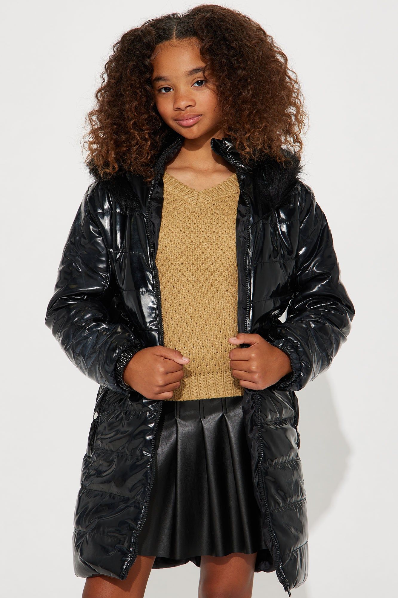 Mini Rock with it PU Puffer Jacket - Black sold by Fashion Nova product image thumbnail 2