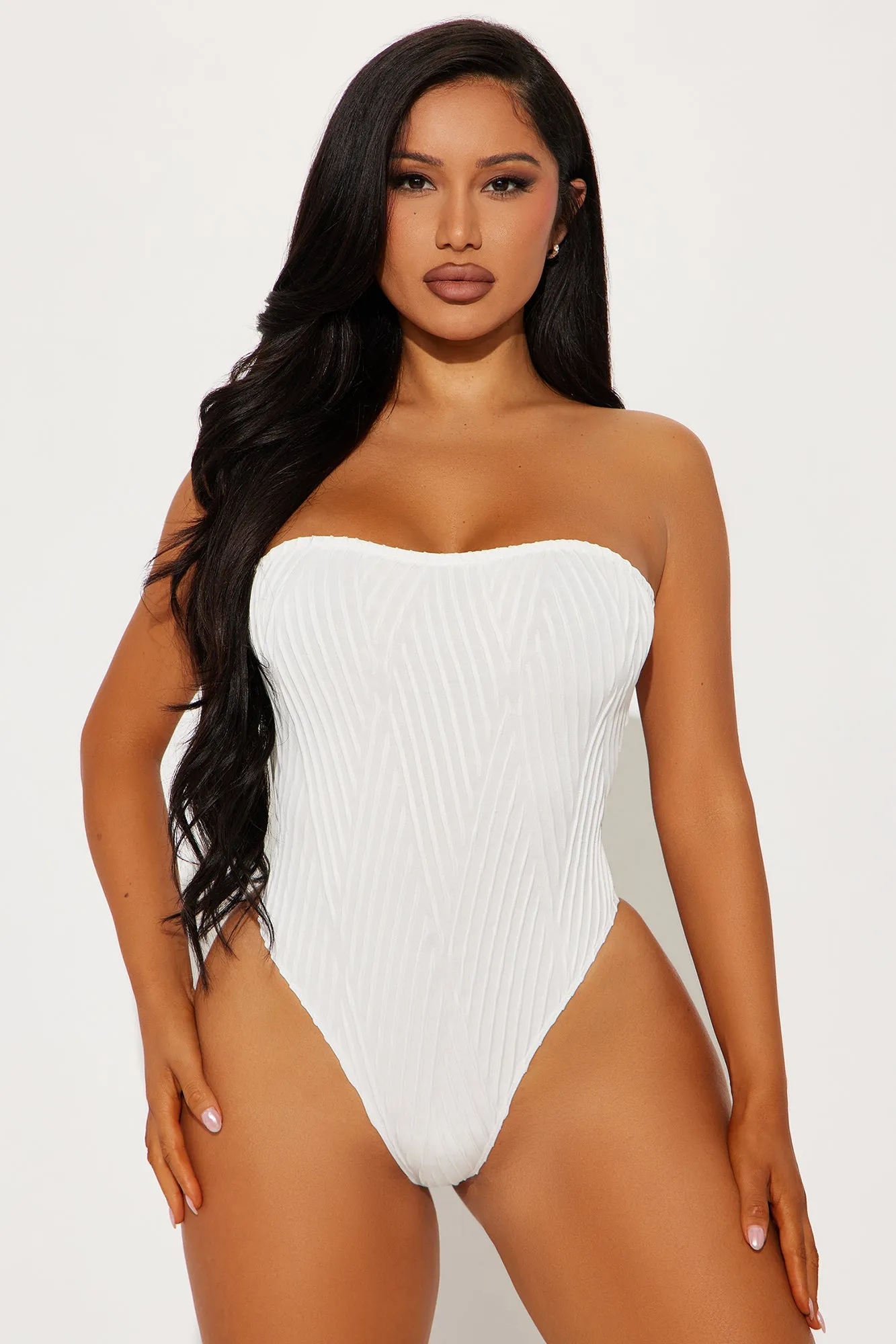 Joscelyn Textured Tube Bodysuit - White sold by Fashion Nova