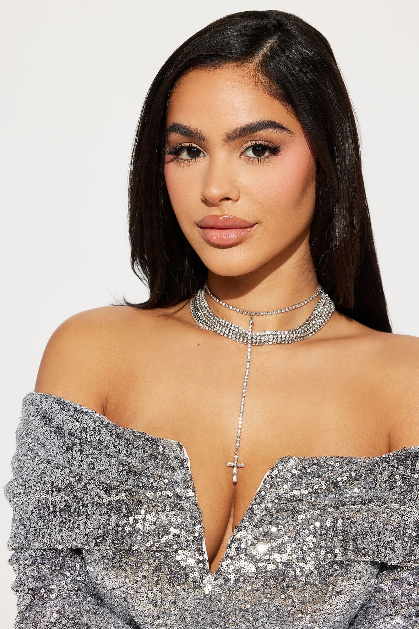 Lucky Cross Choker - Silver sold by Fashion Nova product image thumbnail 2