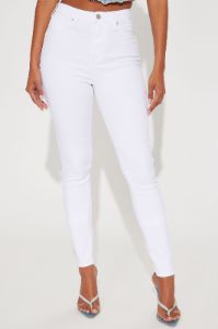 Tall Tulsa Booty Lifting High Rise Stretch Skinny Jeans - White sold by Fashion Nova