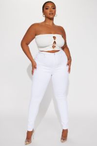 Tall Tulsa Booty Lifting High Rise Stretch Skinny Jeans - White sold by Fashion Nova