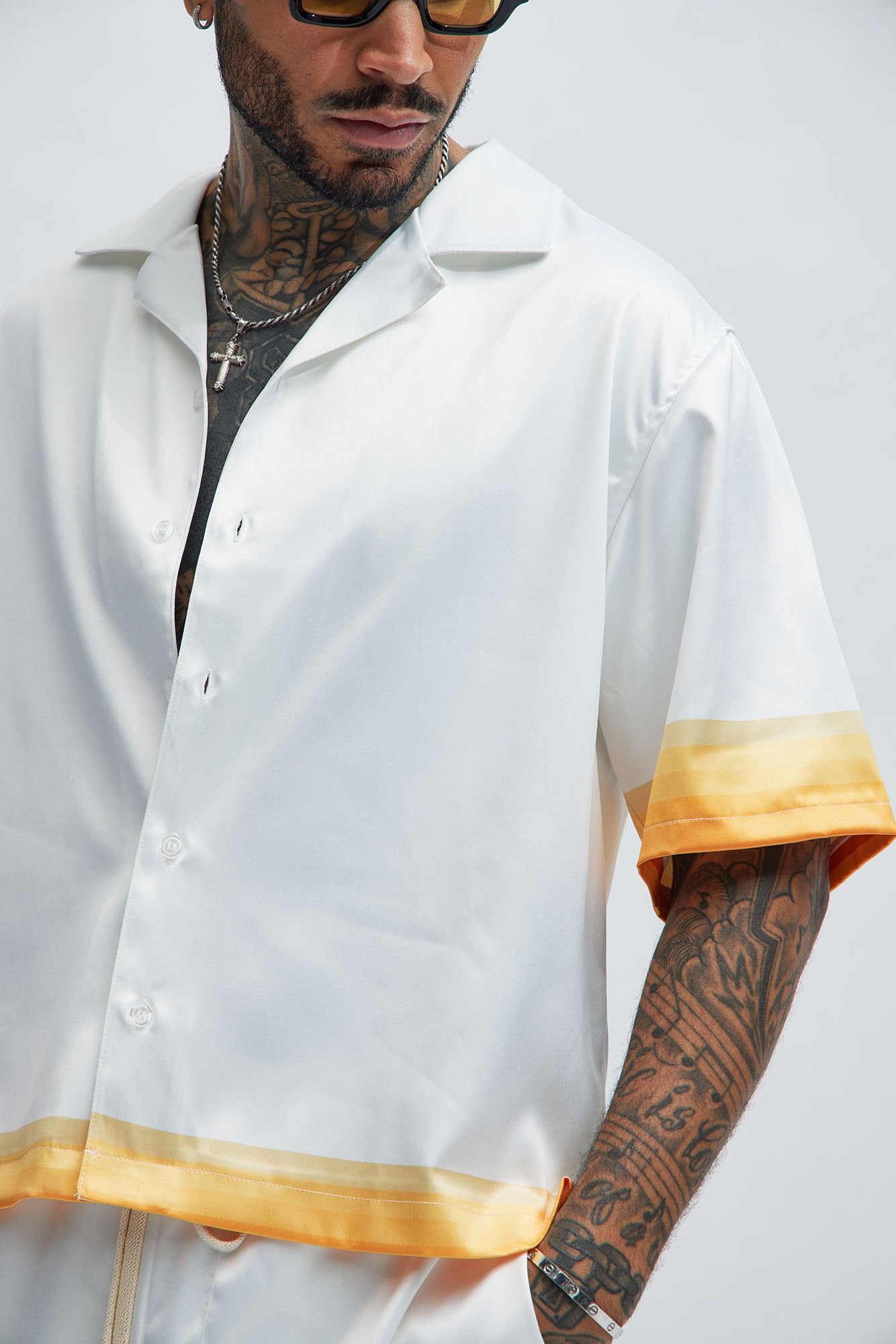 Dale Printed Stripes Shirt - White/combo sold by Fashion Nova product image thumbnail 3