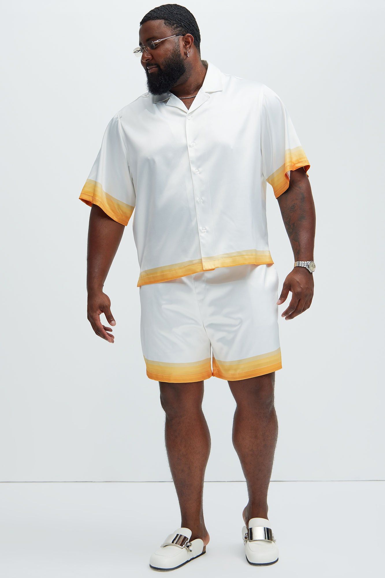 Dale Printed Stripes Shirt - White/combo sold by Fashion Nova product image thumbnail 5