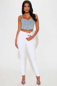 Tall Tulsa Booty Lifting High Rise Stretch Skinny Jeans - White sold by Fashion Nova