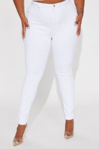 Tall Tulsa Booty Lifting High Rise Stretch Skinny Jeans - White sold by Fashion Nova