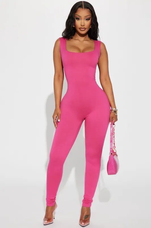 Cassie Double Lined Jumpsuit - Fuchsia sold by Fashion Nova