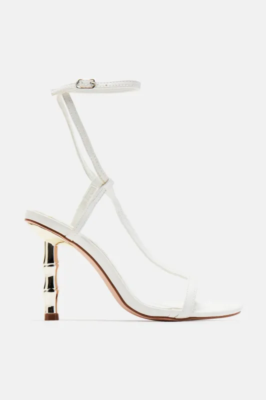 Deepest Secret Heeled Sandals - White sold by Fashion Nova
