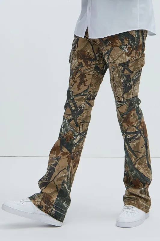 Get Me Started Cargo Flare Pants - Green/combo sold by Fashion Nova