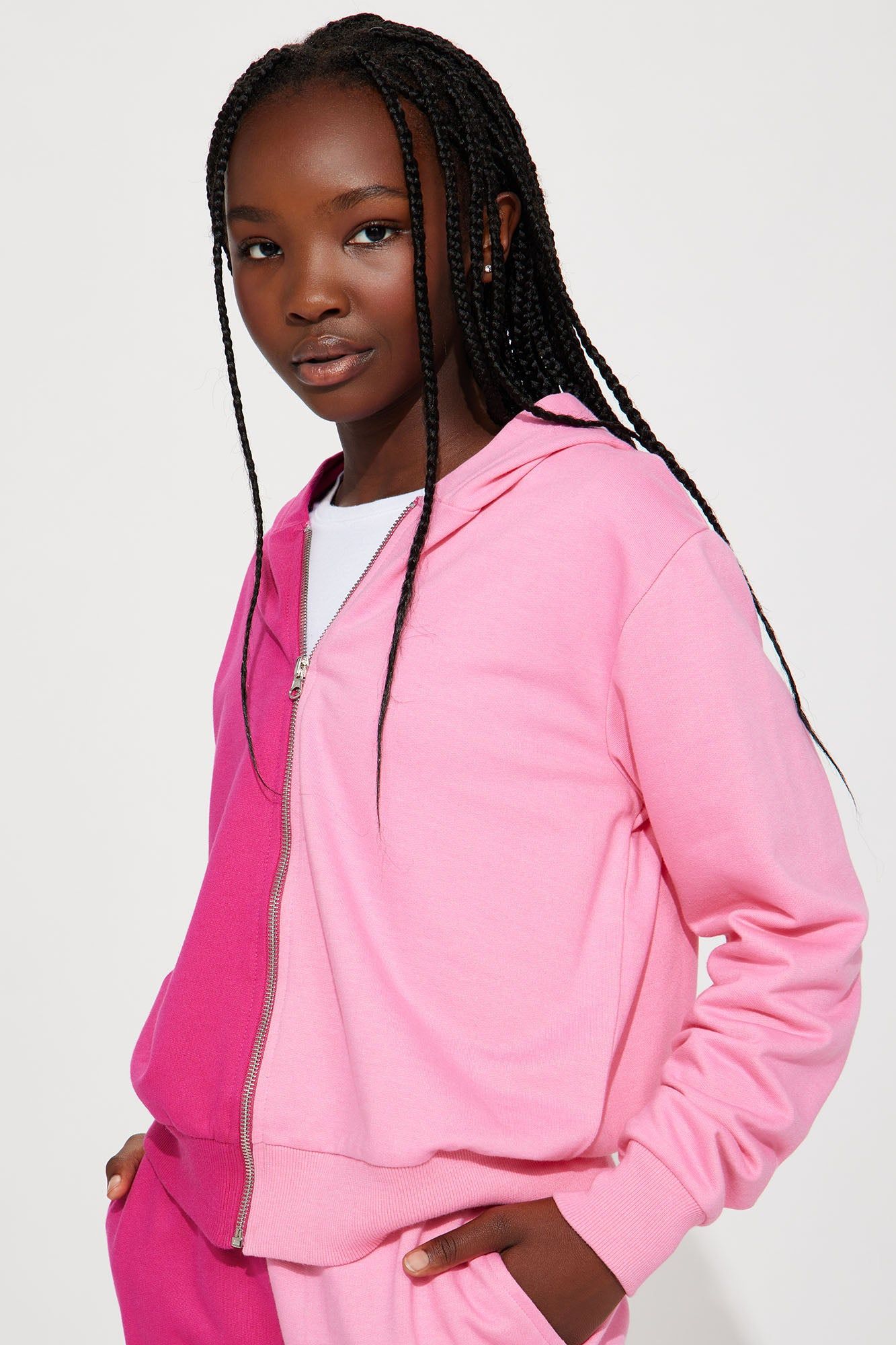 Mini Colorblock Cutie French Terry Jogger Set - Pink/combo sold by Fashion Nova product image thumbnail 2