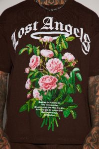 Lost Angels Short Sleeve Tee - Chocolate sold by Fashion Nova