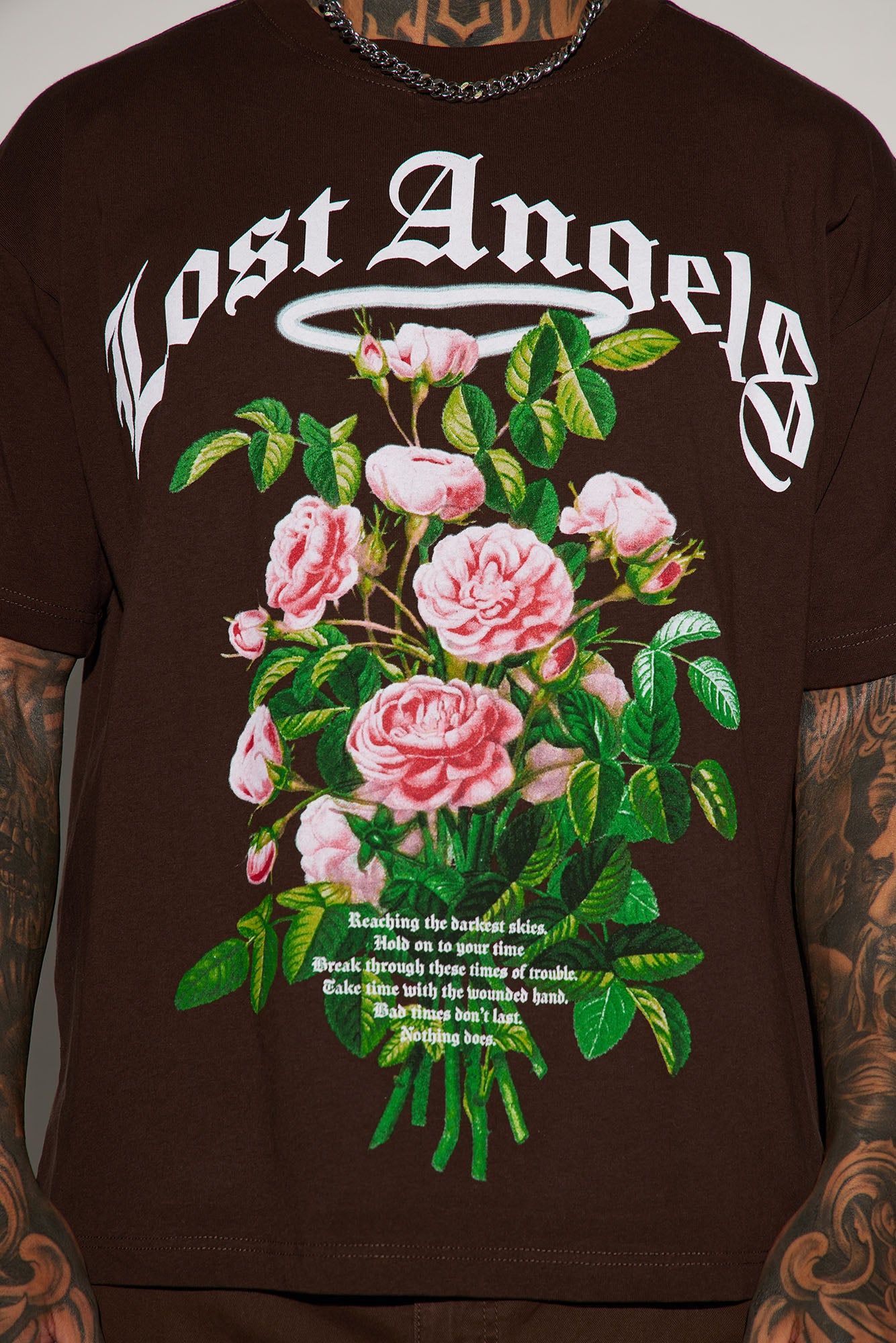 Lost Angels Short Sleeve Tee - Chocolate sold by Fashion Nova product image thumbnail 3