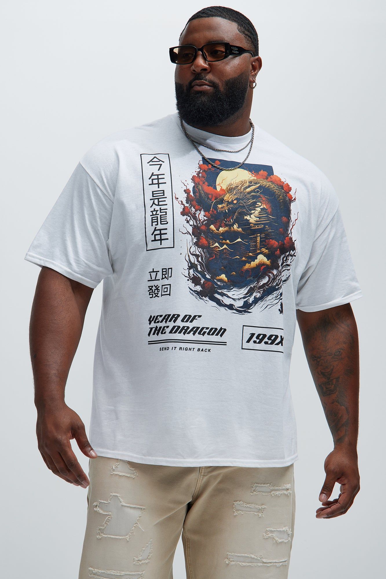 Year Of The Dragon Short Sleeve Tee - White sold by Fashion Nova product image thumbnail 4
