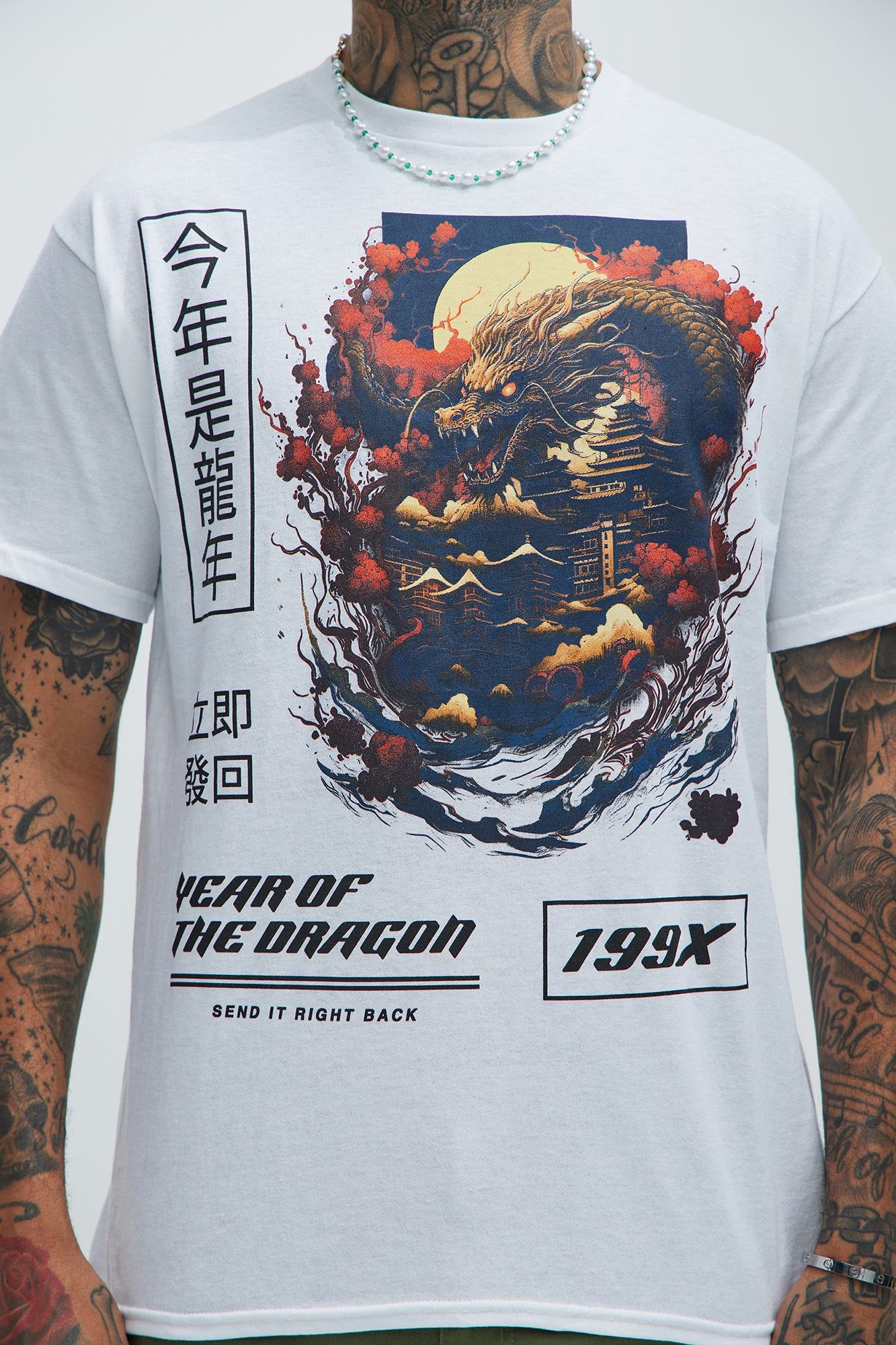 Year Of The Dragon Short Sleeve Tee - White sold by Fashion Nova product image thumbnail 3