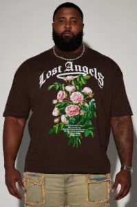 Lost Angels Short Sleeve Tee - Chocolate sold by Fashion Nova