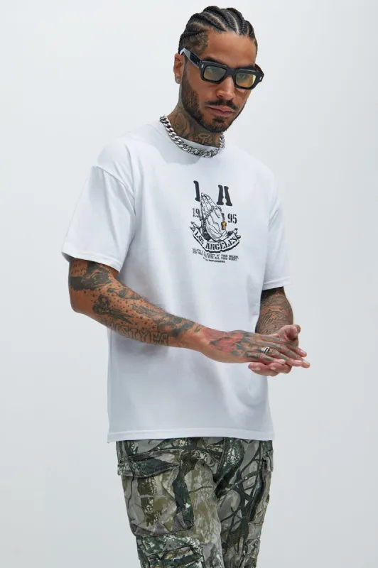 LA Blessed 1995 Short Sleeve Tee - White sold by Fashion Nova