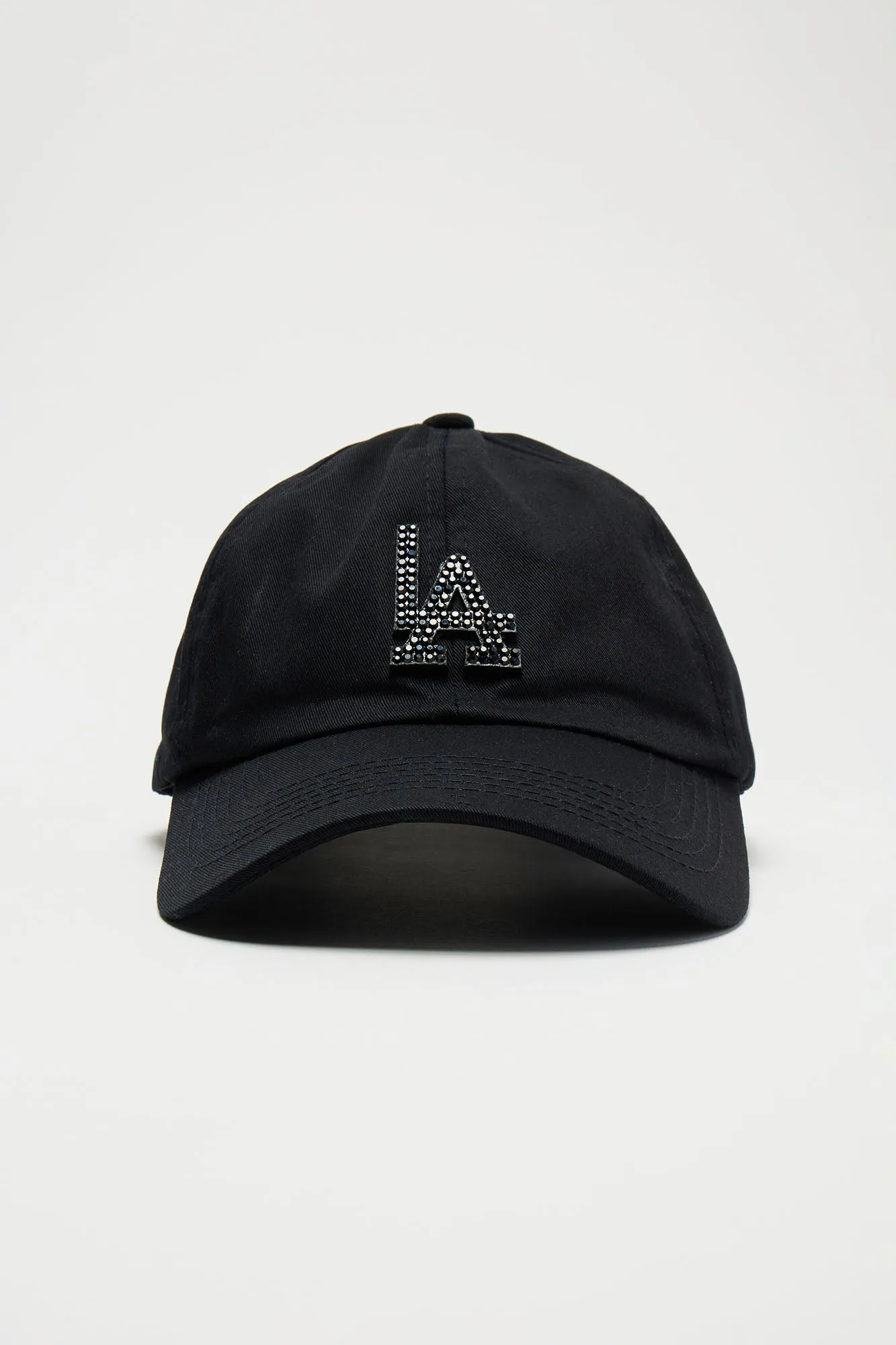 LA Rhinestone Baseball Hat - Black/Black sold by Fashion Nova product image thumbnail 3