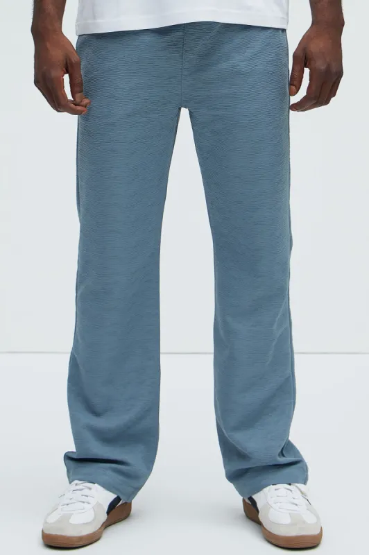 Blaze Textured Straight Pants - Blue sold by Fashion Nova
