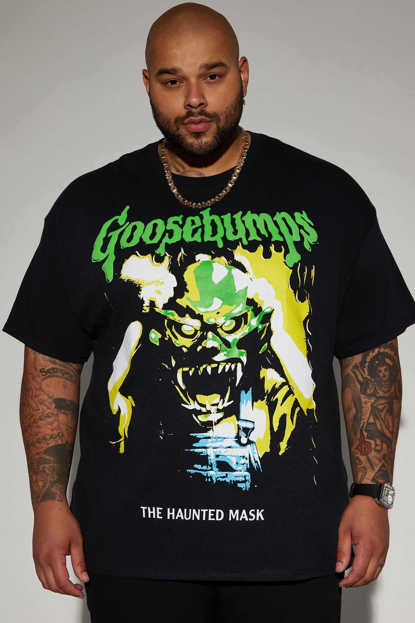 Goosebumps The Haunted Mask Short Sleeve Tee - Black sold by Fashion Nova product image thumbnail 3