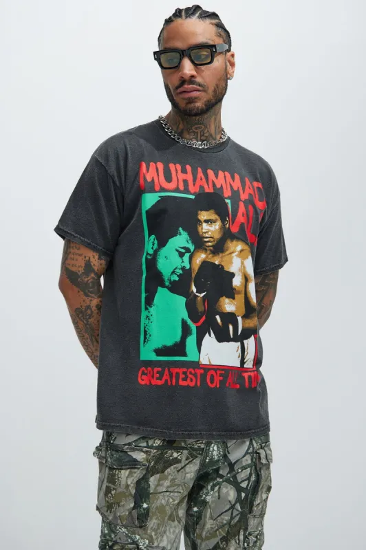 Muhammad Ali GOAT Short Sleeve Tee - Black sold by Fashion Nova