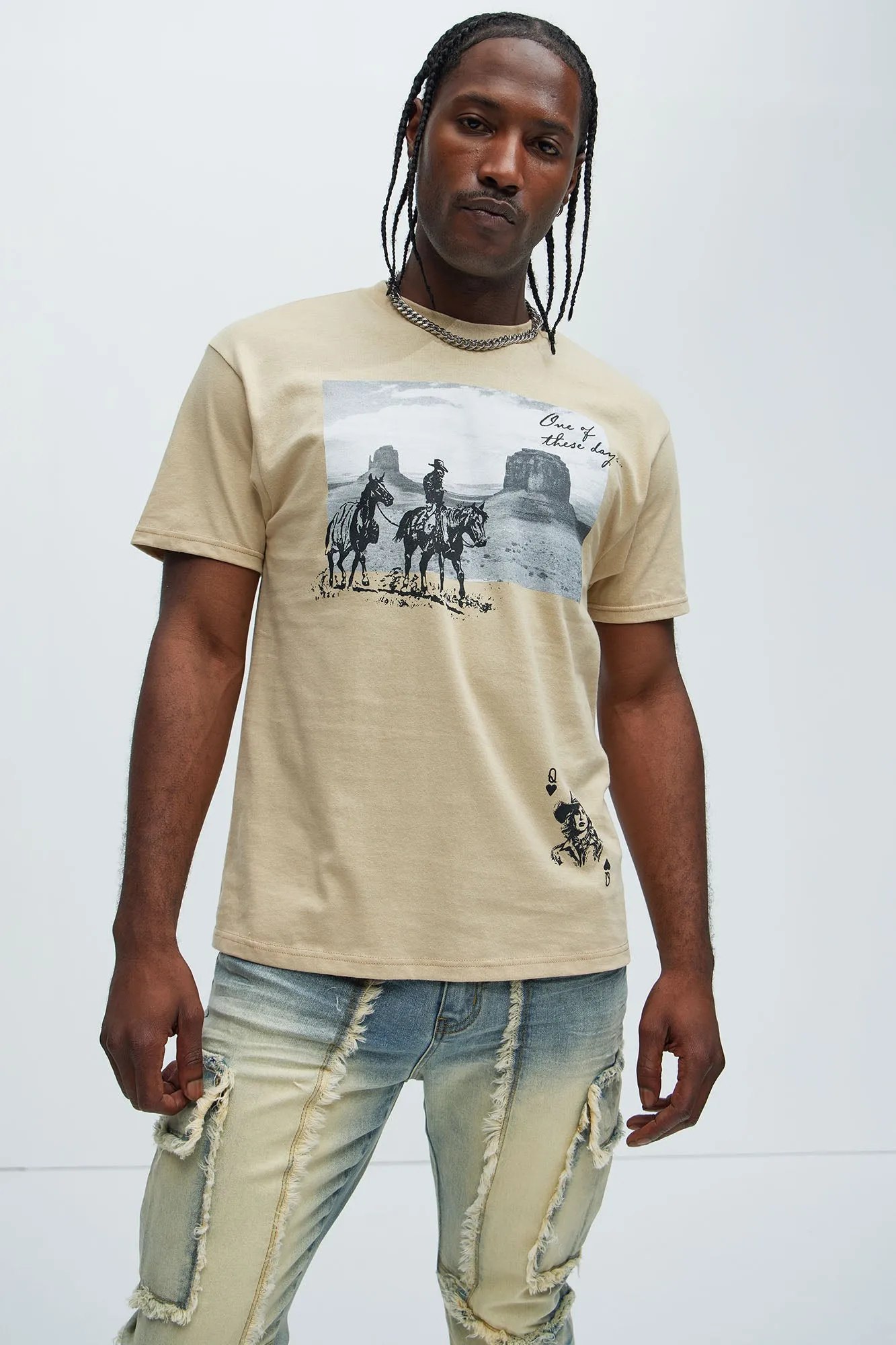 One Of These Days Short Sleeve Tee - Sand sold by Fashion Nova