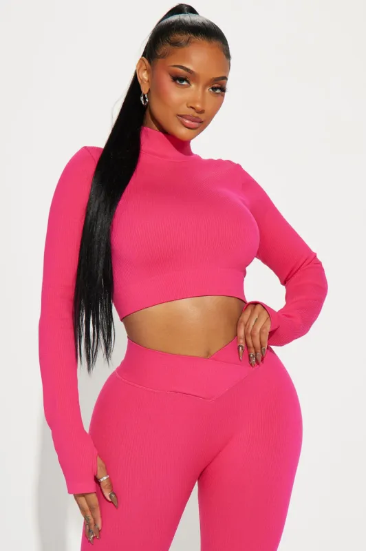 Namaste Seamless Active Top - Fuchsia sold by Fashion Nova