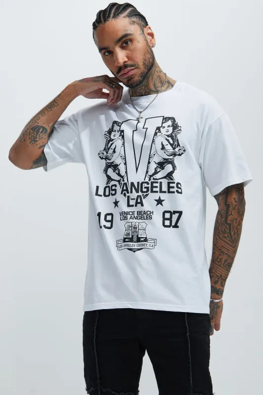 LA City Of Angeles Short Sleeve Tee - White sold by Fashion Nova