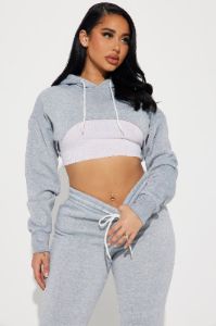 The Extra Mile Jogger Set - Heather Grey sold by Fashion Nova