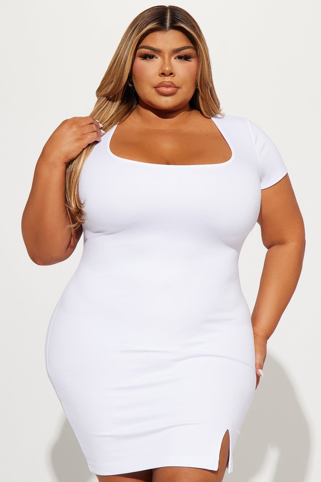 Giselle Short Sleeve Mini Dress - White sold by Fashion Nova product image thumbnail 4
