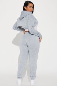 The Extra Mile Jogger Set - Heather Grey sold by Fashion Nova